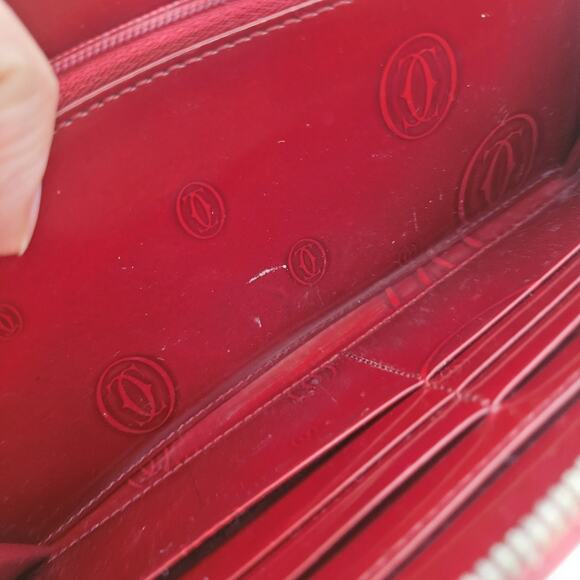 Cartier 12card International Calf Leather Zip Around Wallet Bordeaux Large Box - Picture 8 of 13